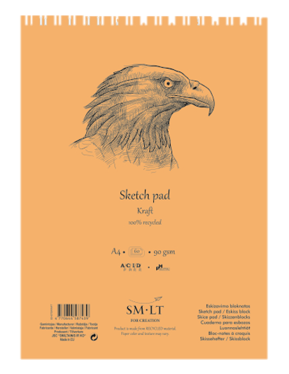 SM.LT authenticpad Coil Sketch Kraft A4 90gsm 60shts **ND**