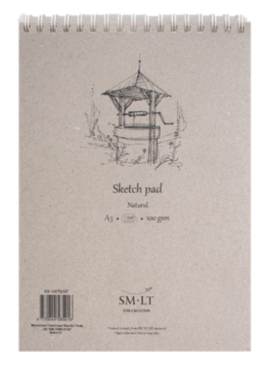 SM.LT authenticpad Coil Sketch Natural A5 100gsm 70shts **ND**