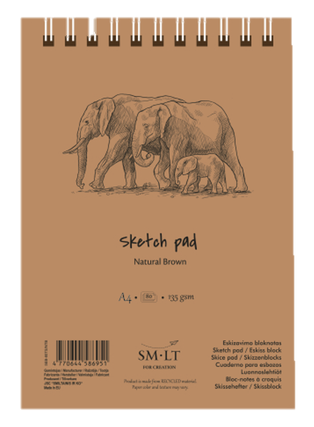 SM.LT authenticpad Coil Sketch Natural Brown A5 135gsm 80shts **ND**