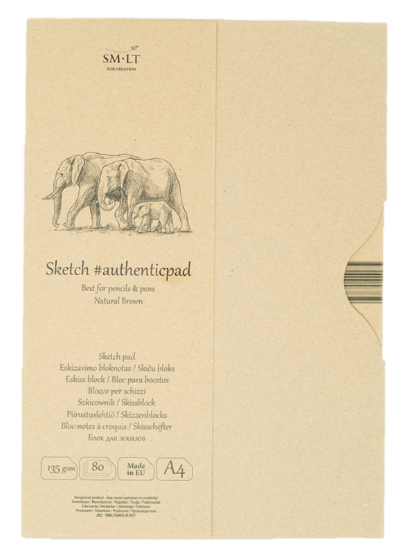 SM.LT authenticpad Folder Sketch Natural Brown A4 135gsm 80shts **ND**