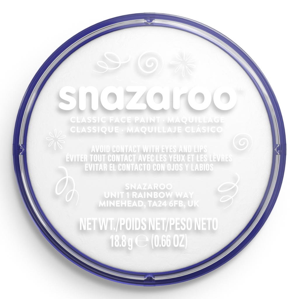 Snazaroo Classic Face Paint Clam Shell Package WHITE