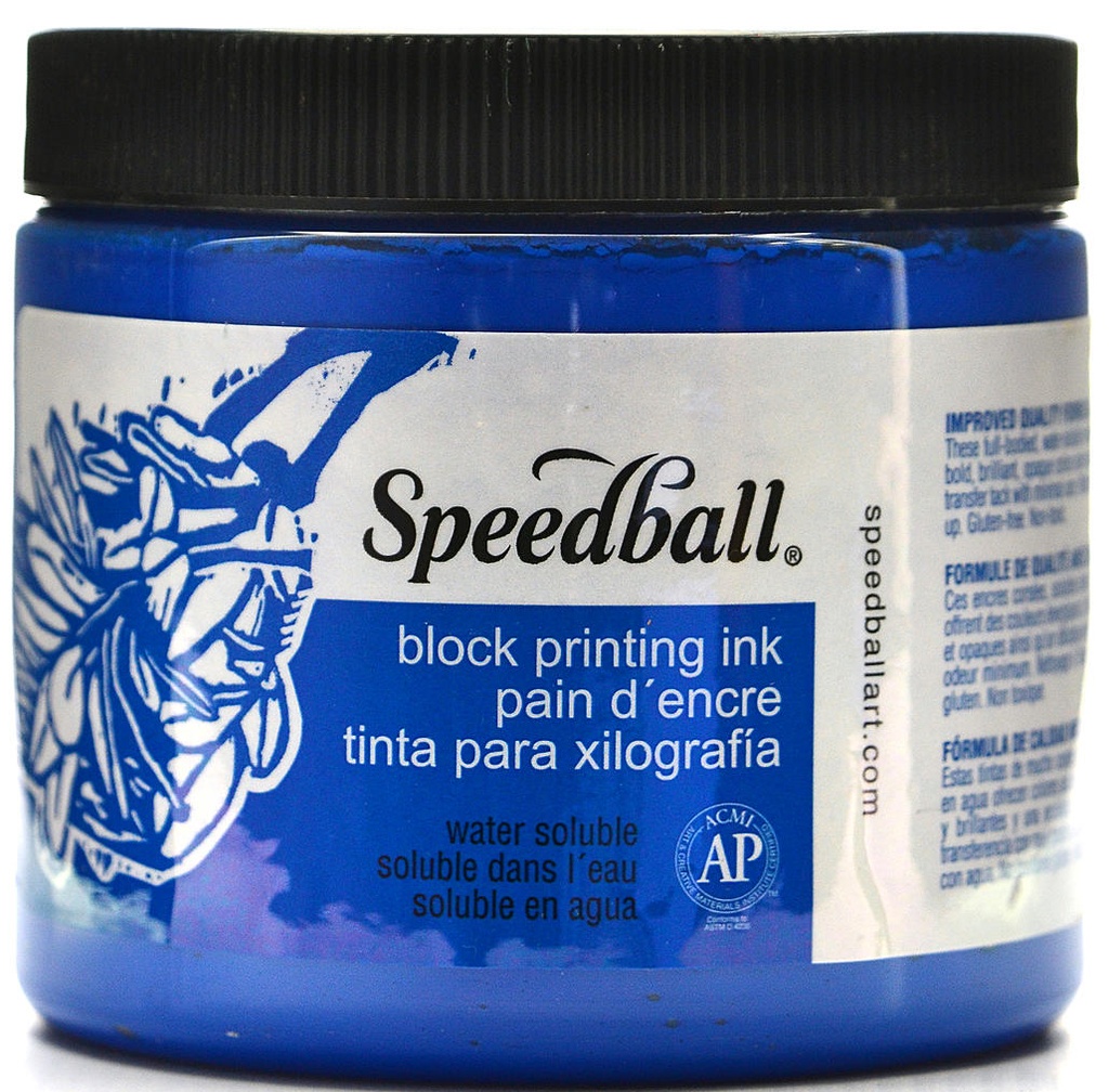 Speedball Water-Soluble Block Printing Ink 16oz Blue 3702