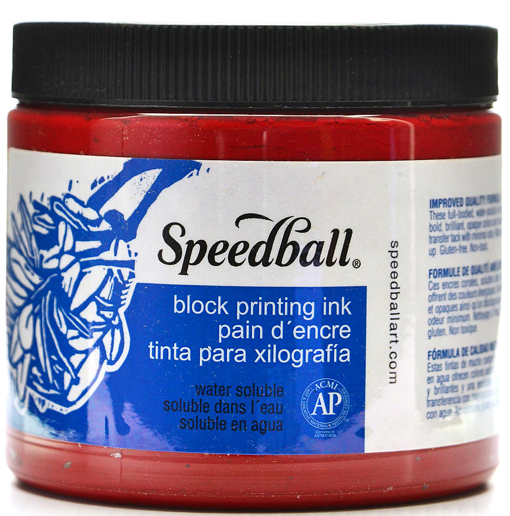 Speedball Water-Soluble Block Printing Ink 16oz Red 3701