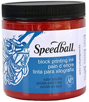 Speedball Water-Soluble Block Printing Ink 8oz Red (3801)
