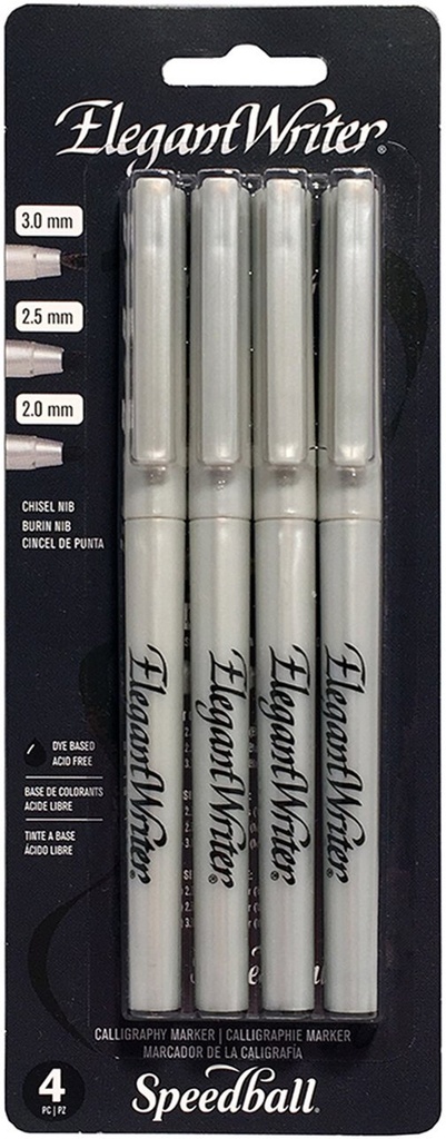 Speedball Elegant Writer Black set of 4