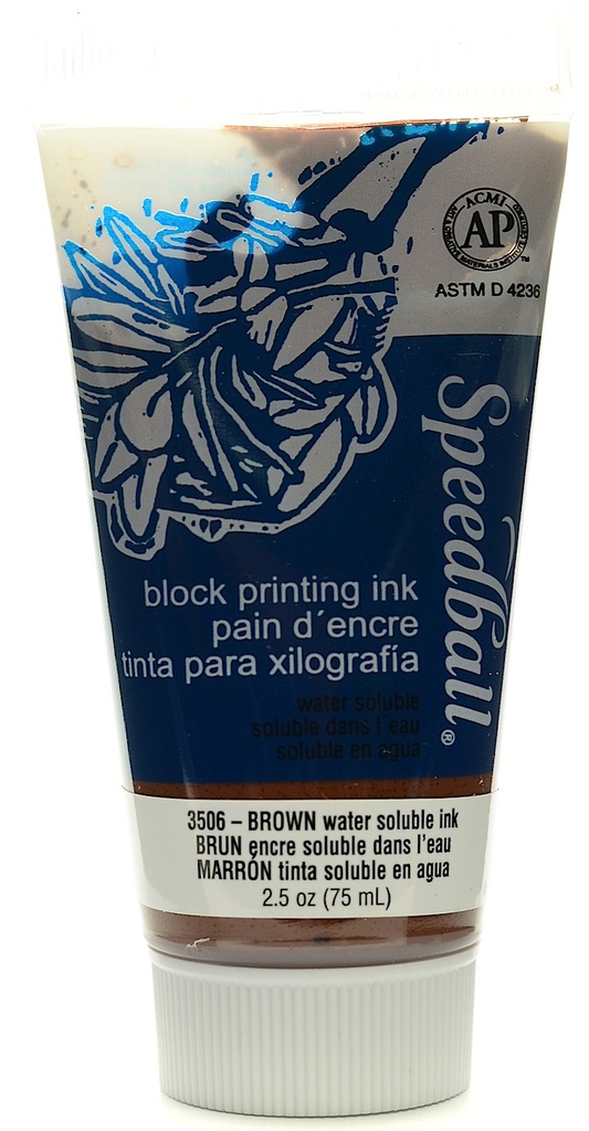 Speedball Water-Soluble Block Printing Ink 2.5oz Brown