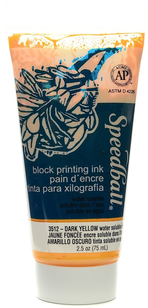 Speedball Water-Soluble Block Printing Ink 2.5oz Dark Yellow_DISC
