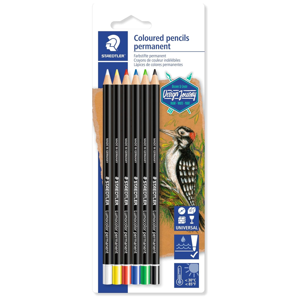 Staedtler Coloured Pencil Set 6 Permanent Colours