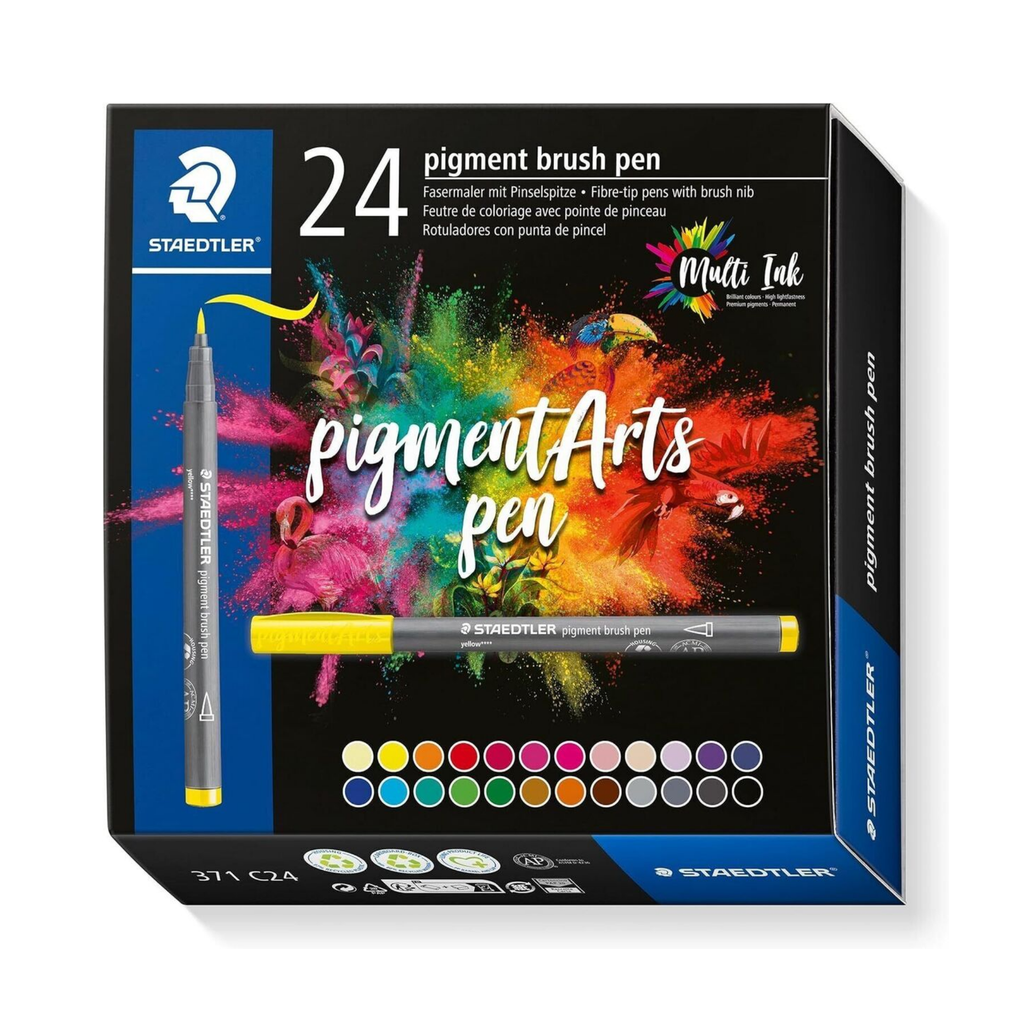 Staedtler Pigment Arts Brush Pen Set 24 Colours **ND**