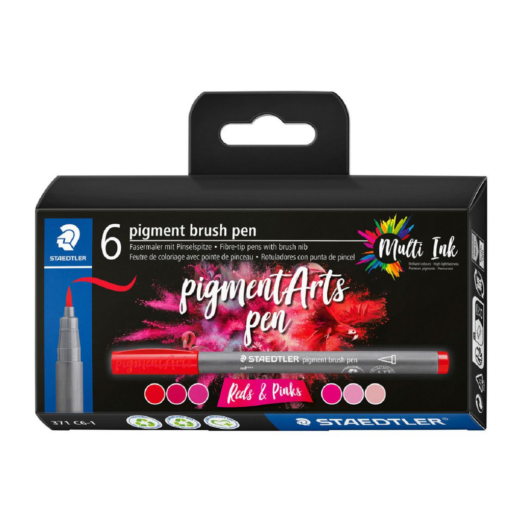 Staedtler Pigment Arts Brush Pen Set Reds and Pinks **ND**