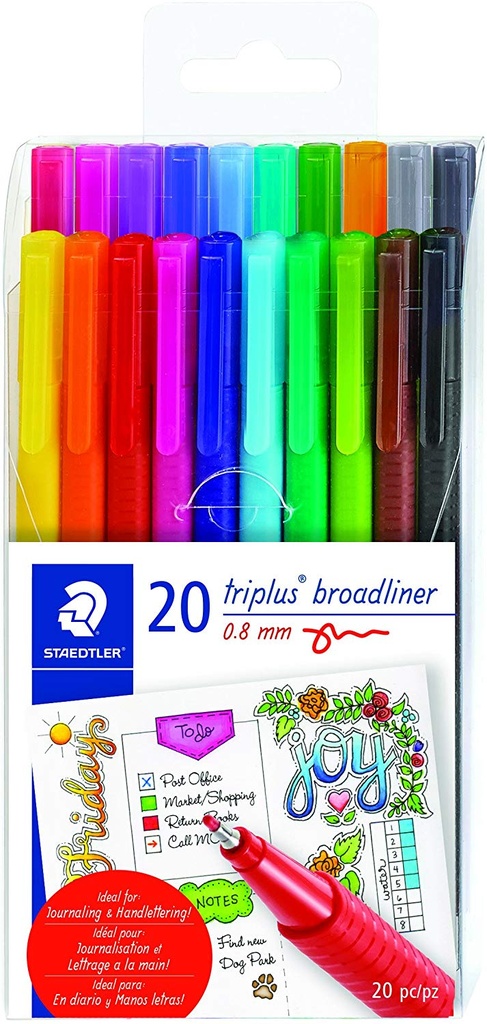 Staedtler Triplus Broadliner 0.8mm Set of 20