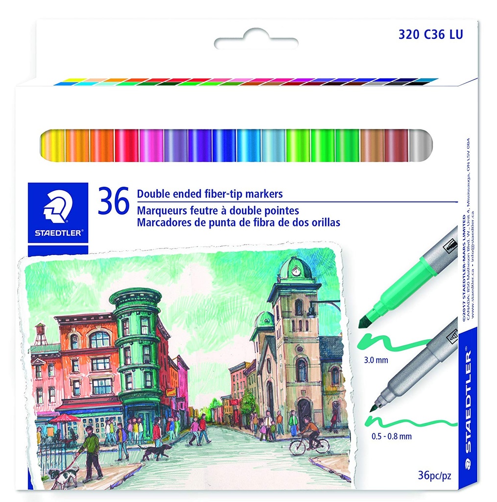 Staedtler Twin Tip Permanent Marker Pen Set of 36