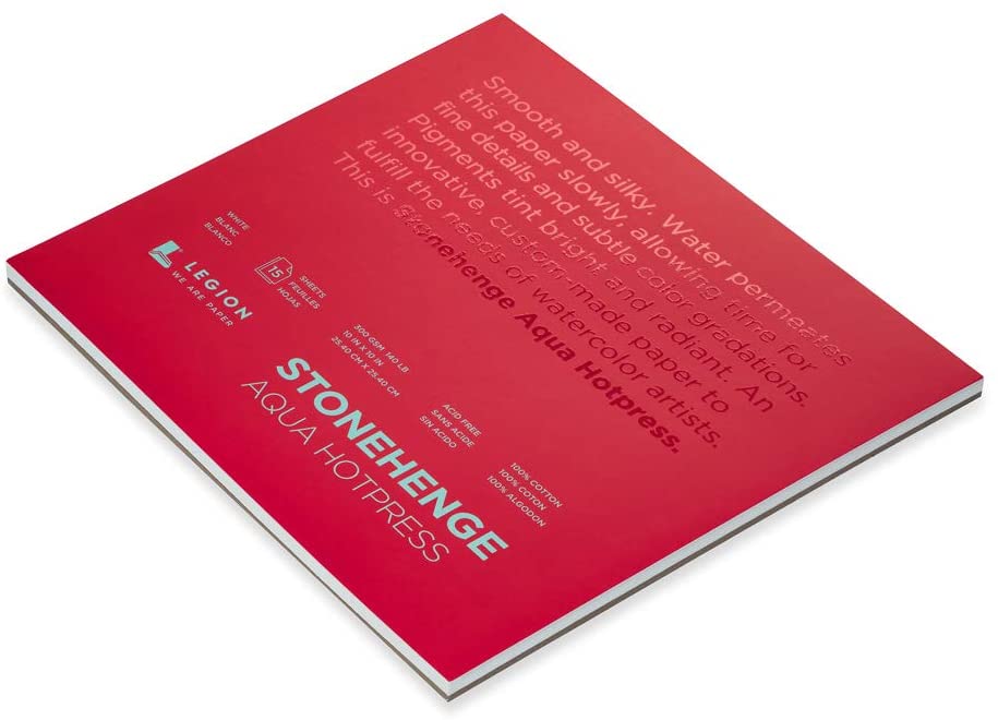 Stonehenge Block 10"x10" Aqua Hot Press 140lb 15 sheets