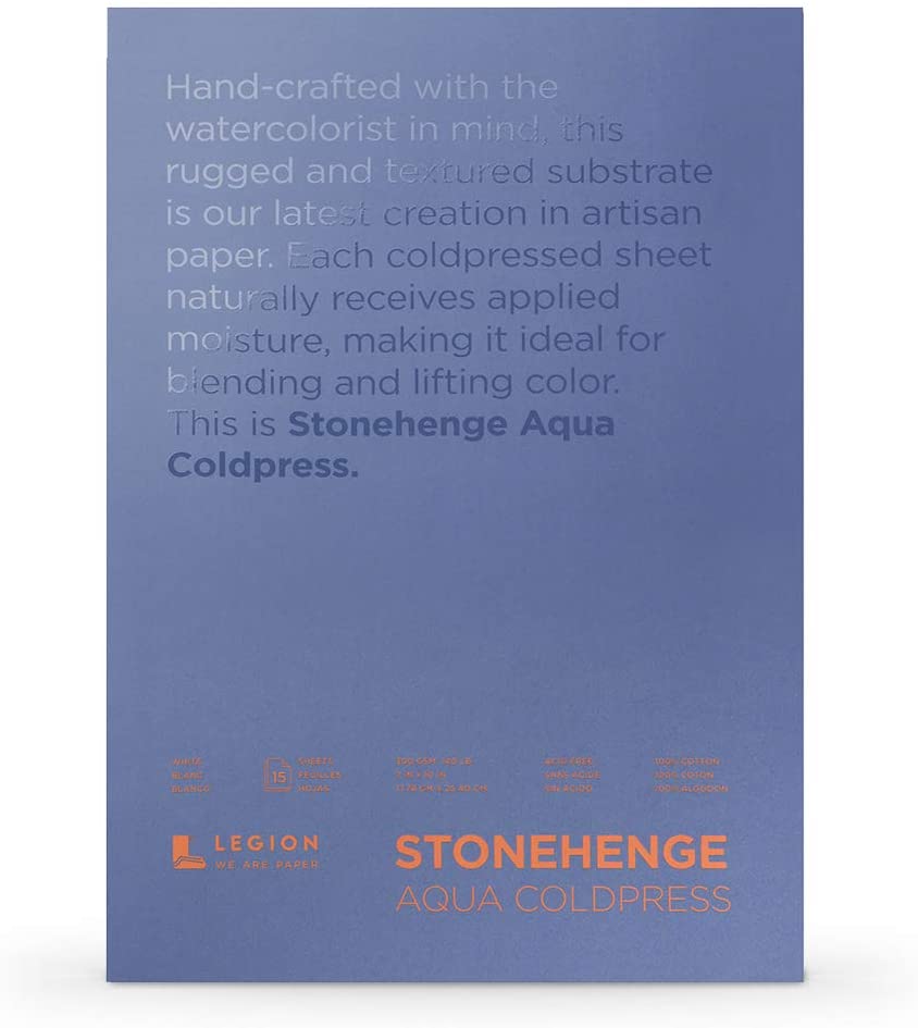Stonehenge Block 14"x20" Aqua Cold Press 140lb 15 sheets