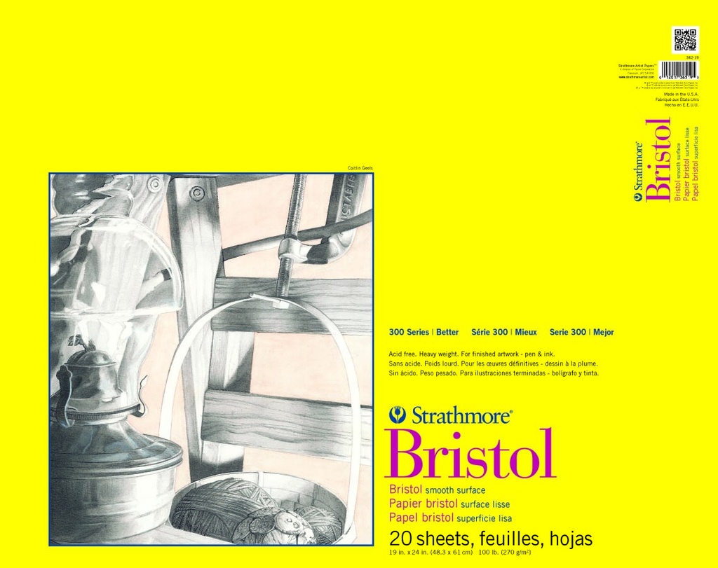 Strathmore 300 Bristol Vellum Tape Bound 19" x 24"