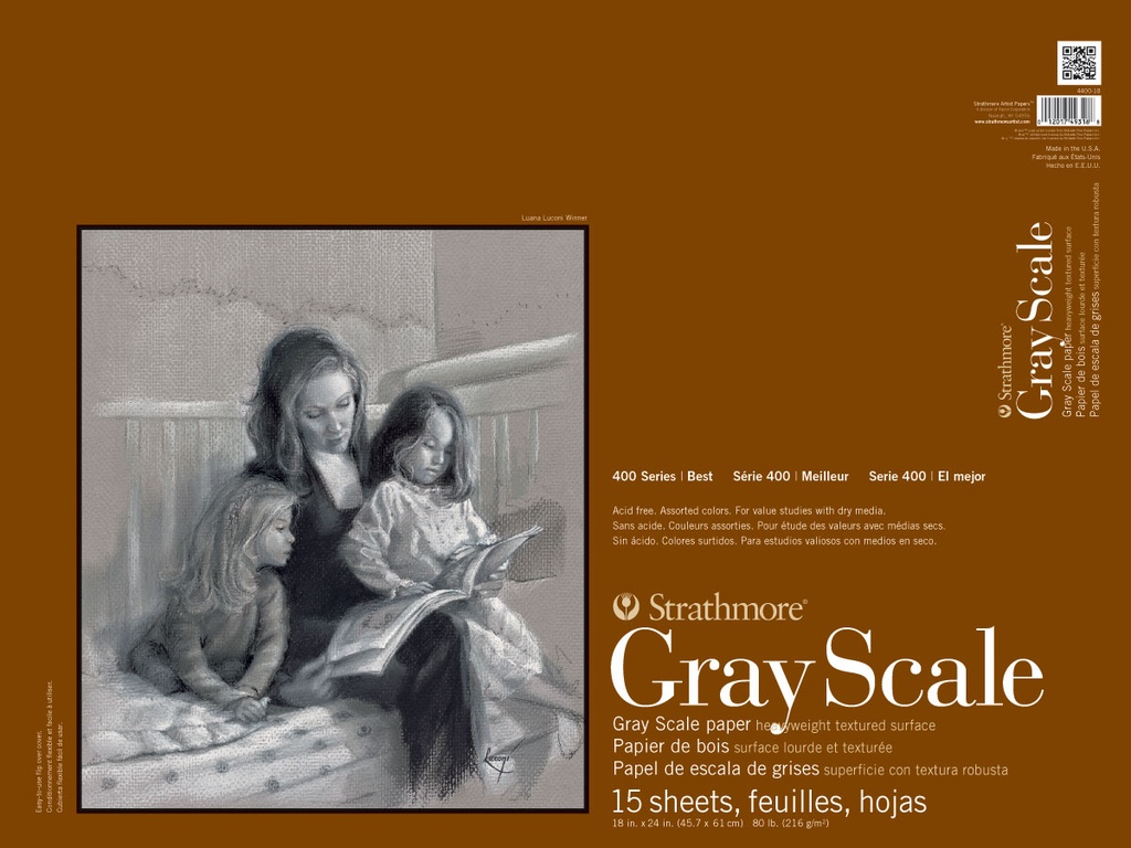 Strathmore 400 Gray Scale Glue Bound 18" x 24"