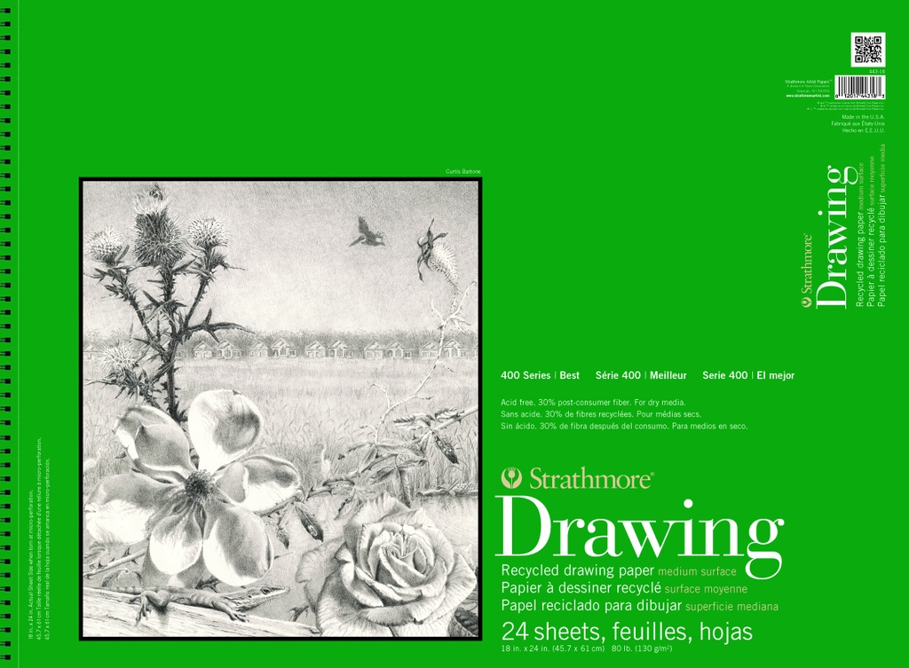 Strathmore 400 Recycled Drawing Wire Bound 18" x 24"