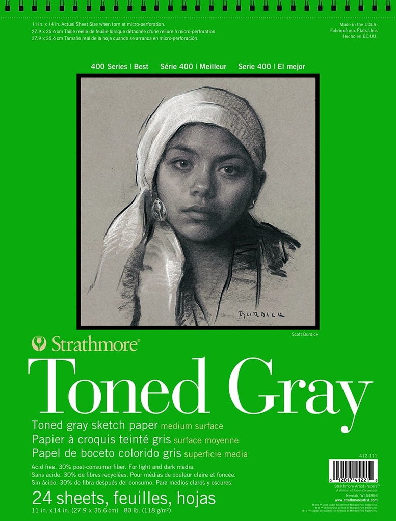 Strathmore 400 Toned Gray Wire Bound 11"x14"