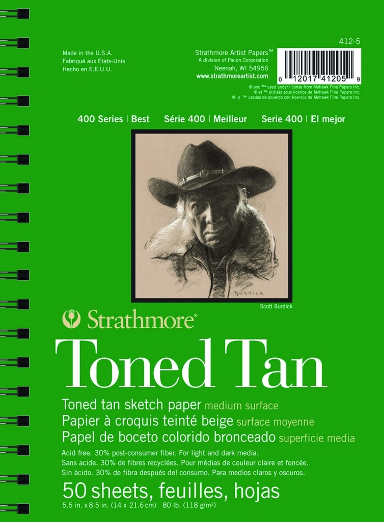 Strathmore 400 Toned Tan Wire Bound 5.5" x 8.5"