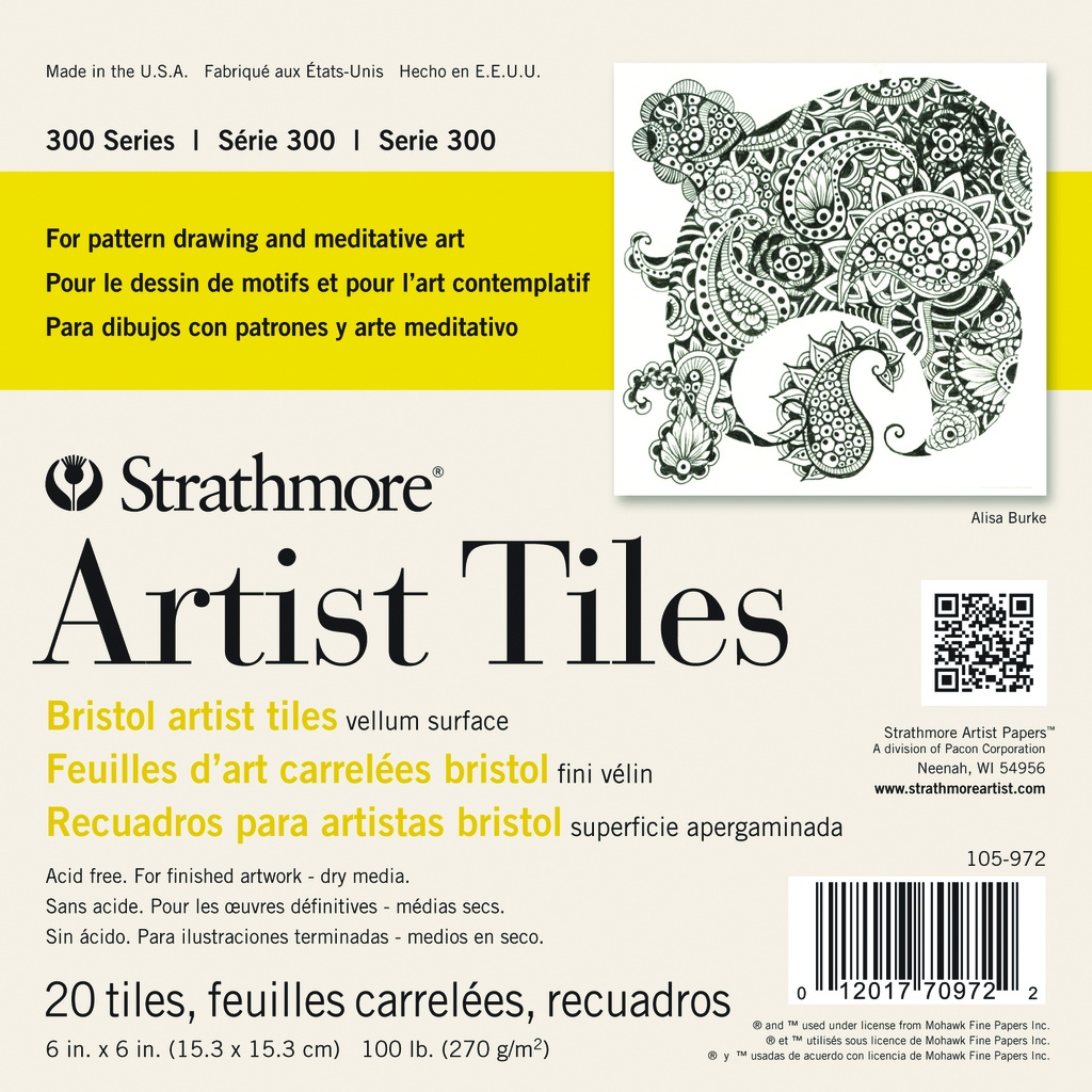 Strathmore Artist Tiles 300 Bristol Vellum 6"x6"