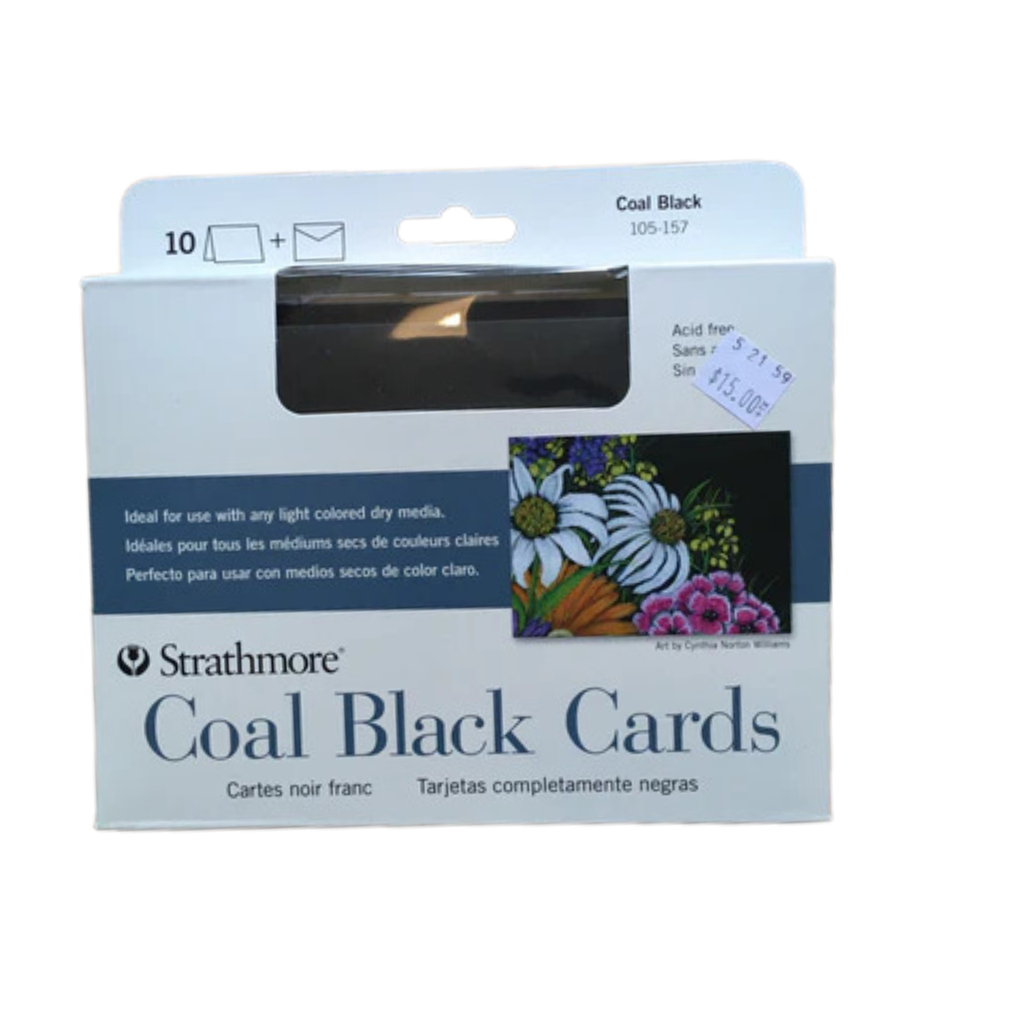 Strathmore Cards Coal Black 10 Cards & Envelopes 5" x 6 7/8"