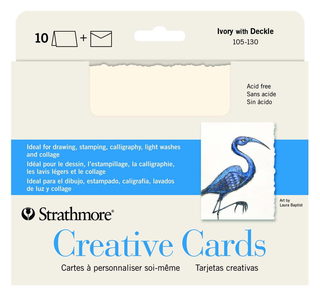 Strathmore Cards Creative Ivory/Deckle 5" x 6.875" 50pk