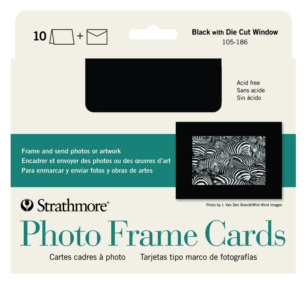 Strathmore Cards Photo Frame Black 5"x6.875" 10pk