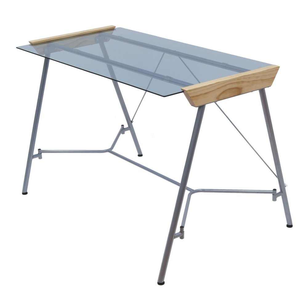 Studio Designs Table Futura Work Desk Silver/Blue Glass (50307) **ND**