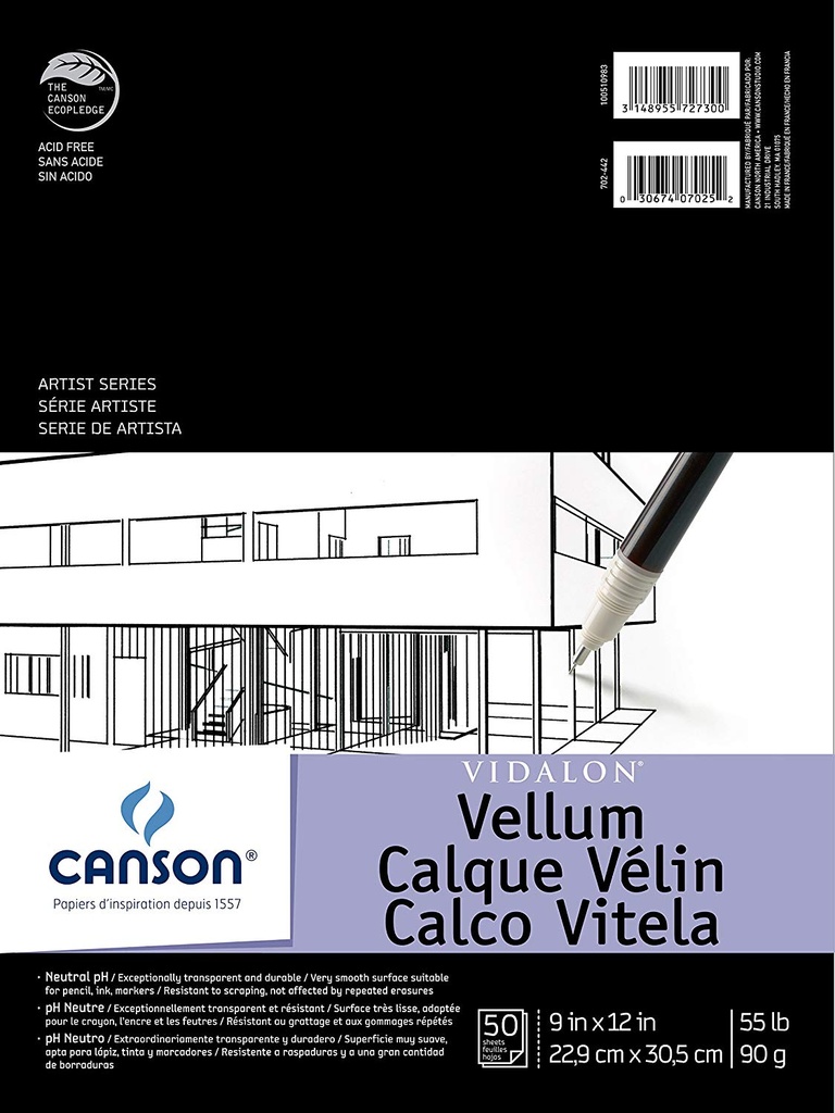 Vidalon Vellum Pad 14" x 17" (50 Sht) 55lb