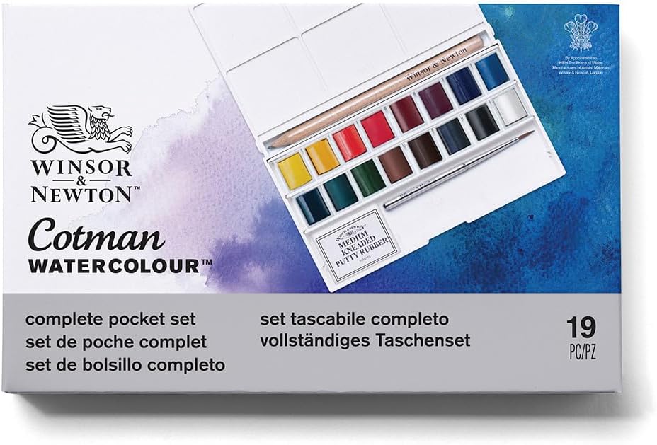 Cotman Watercolour Set Deluxe Sketchers Pocket Box 18 HP Set