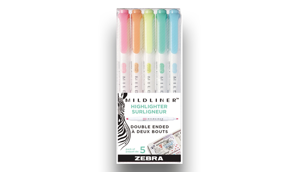 Zebra Mildliner Set of 5 Fluorescents