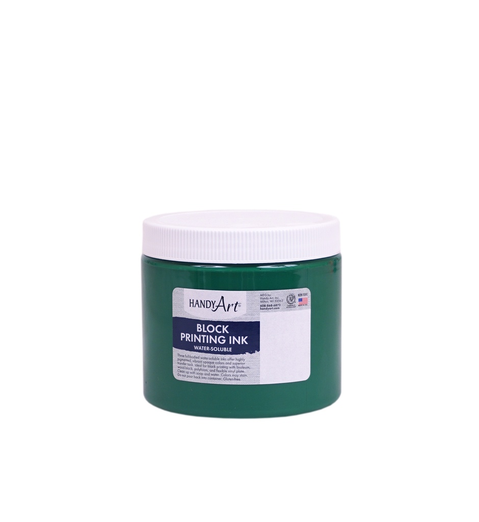 Handy Art Block Printing Ink Green 16oz **ND**