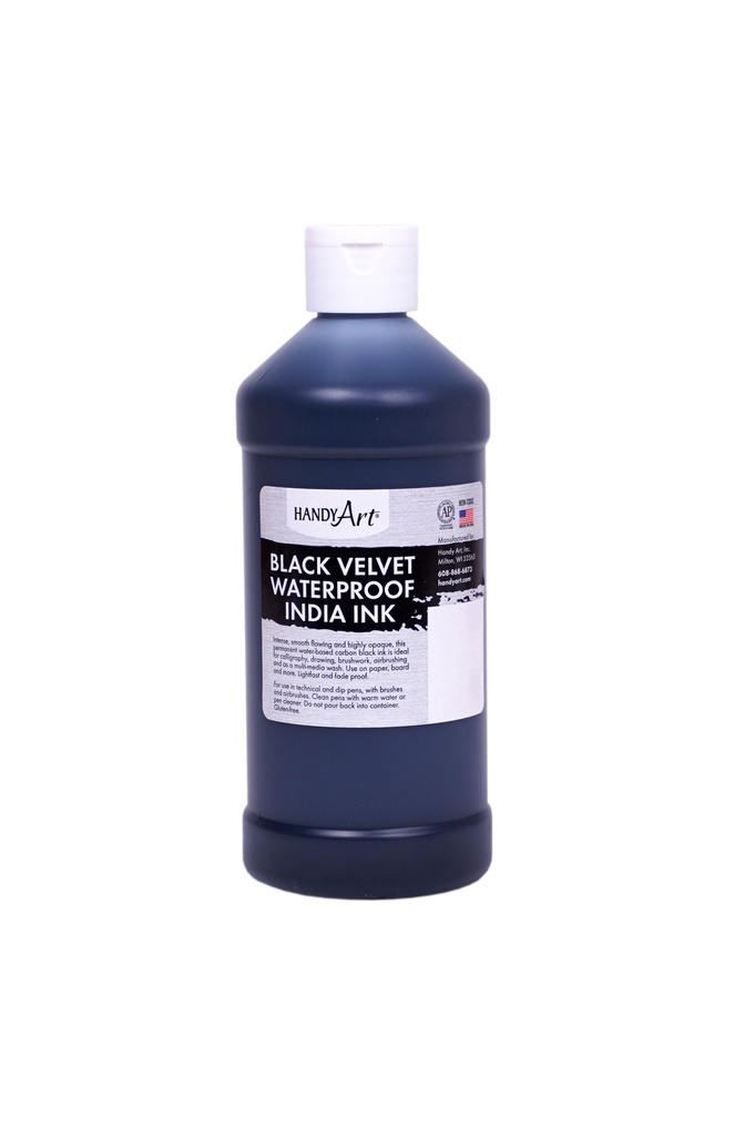 Handy Art Black Velvet Waterproof India Ink 16oz