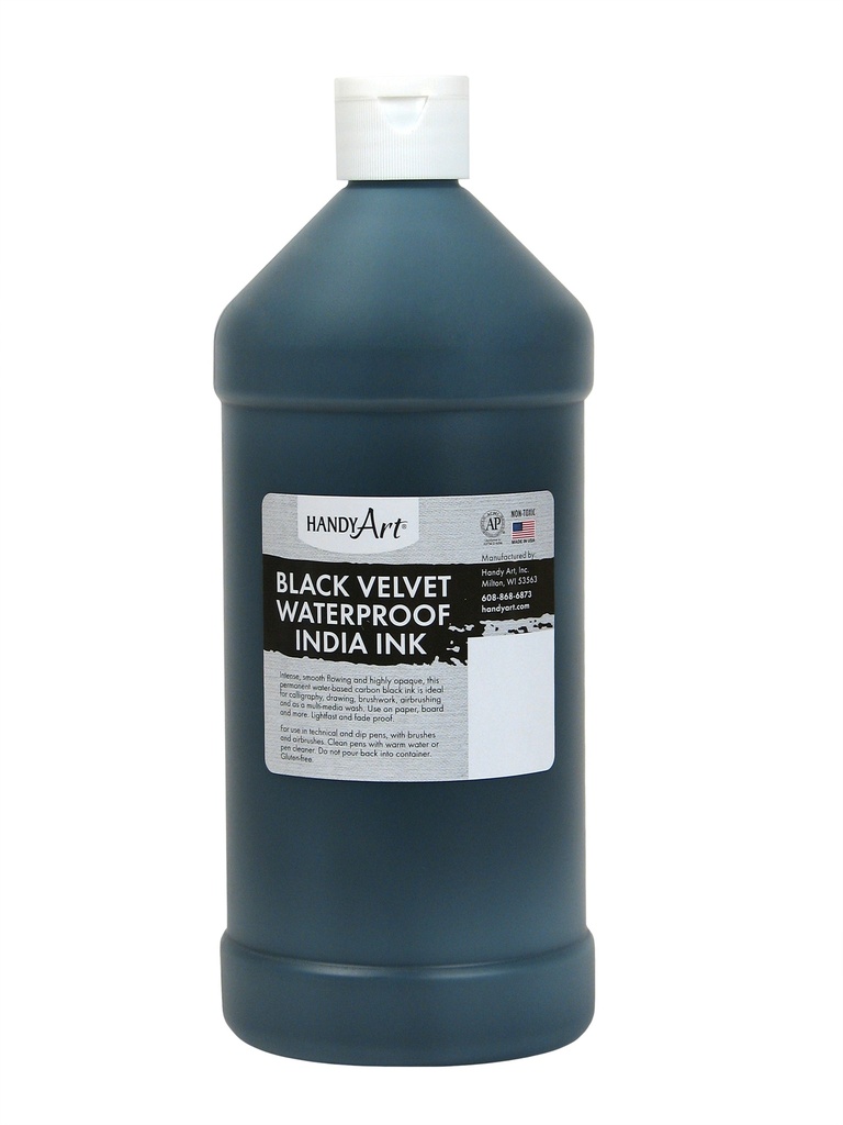 Handy Art Black Velvet Waterproof India Ink 32oz