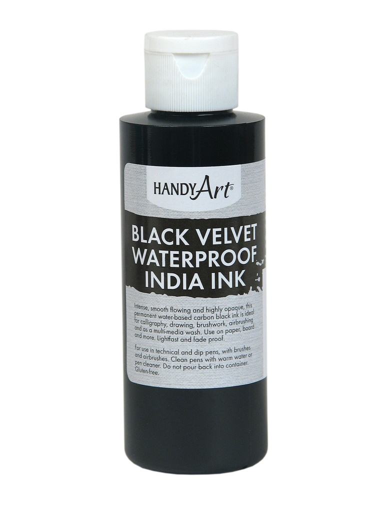 Handy Art Black Velvet Waterproof India Ink 4oz