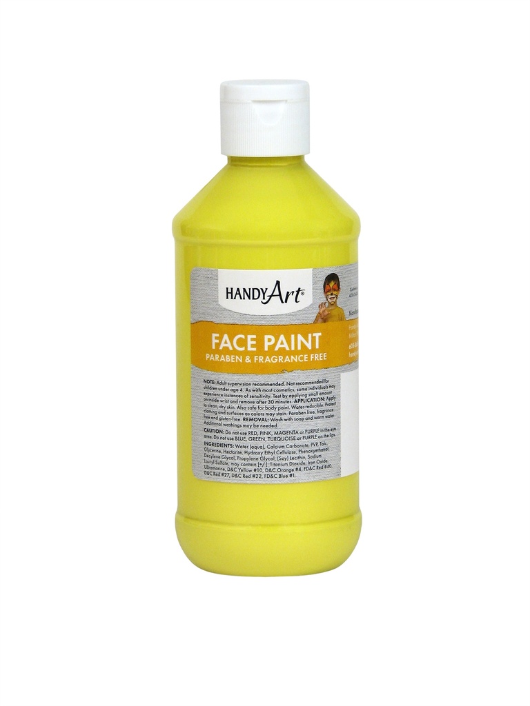 Handy Art Face Paint Yellow 8oz **ND**