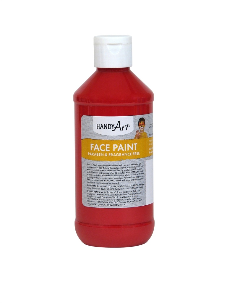 Handy Art Face Paint Red 8oz **ND**