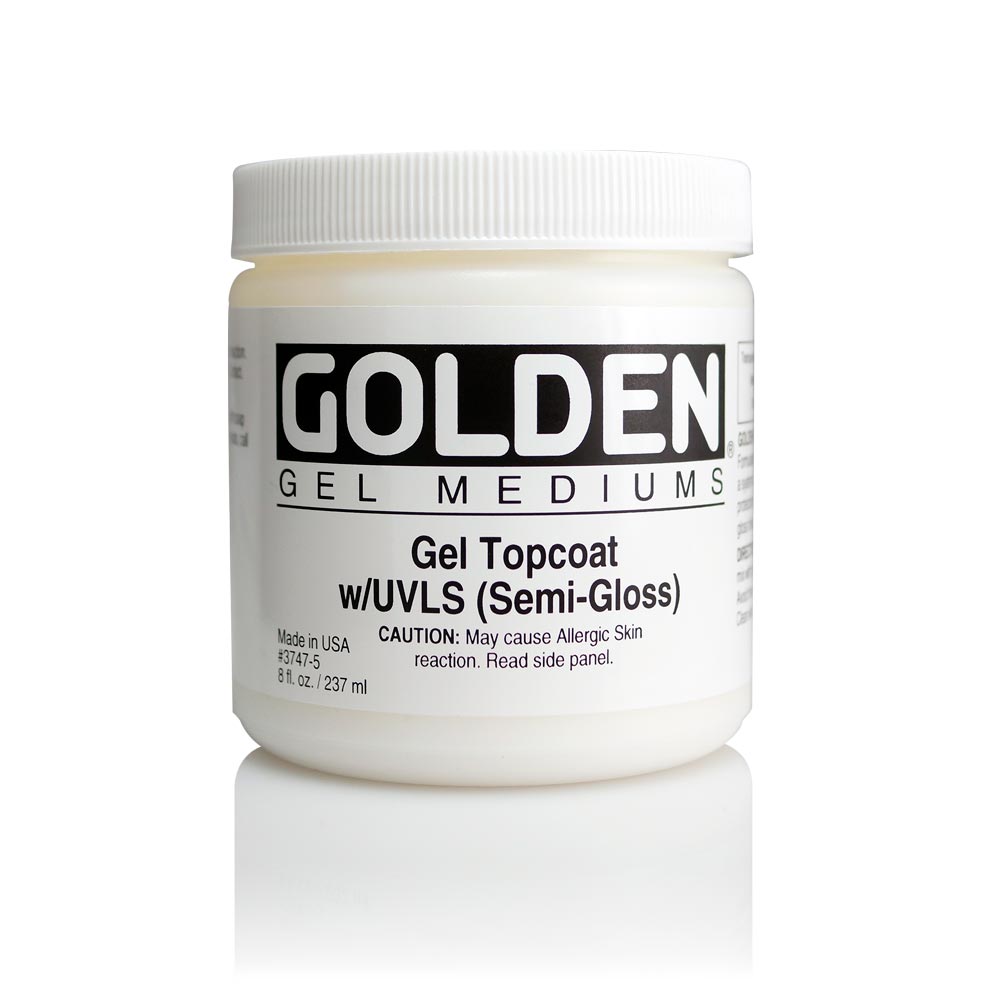 Golden Medium Gel Topcoat w/UVLS Semi-Gloss 8oz **SO** **ND**