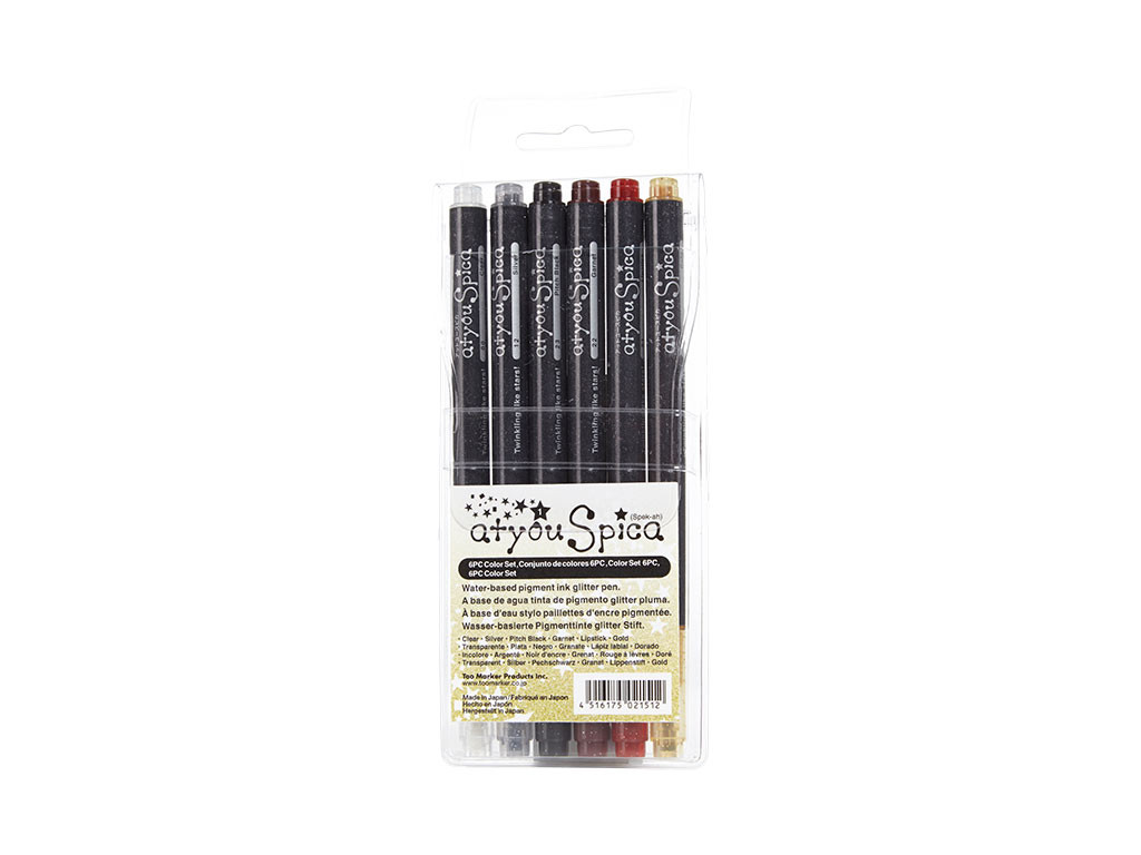 Spica Set 6pc Glitter Pen #1 **ND-SO**
