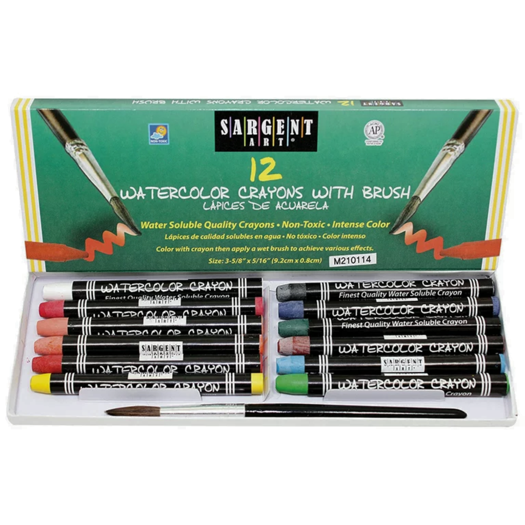 Crayons Watercolour 12 Pack with Brush Sargent Art (22-1112)