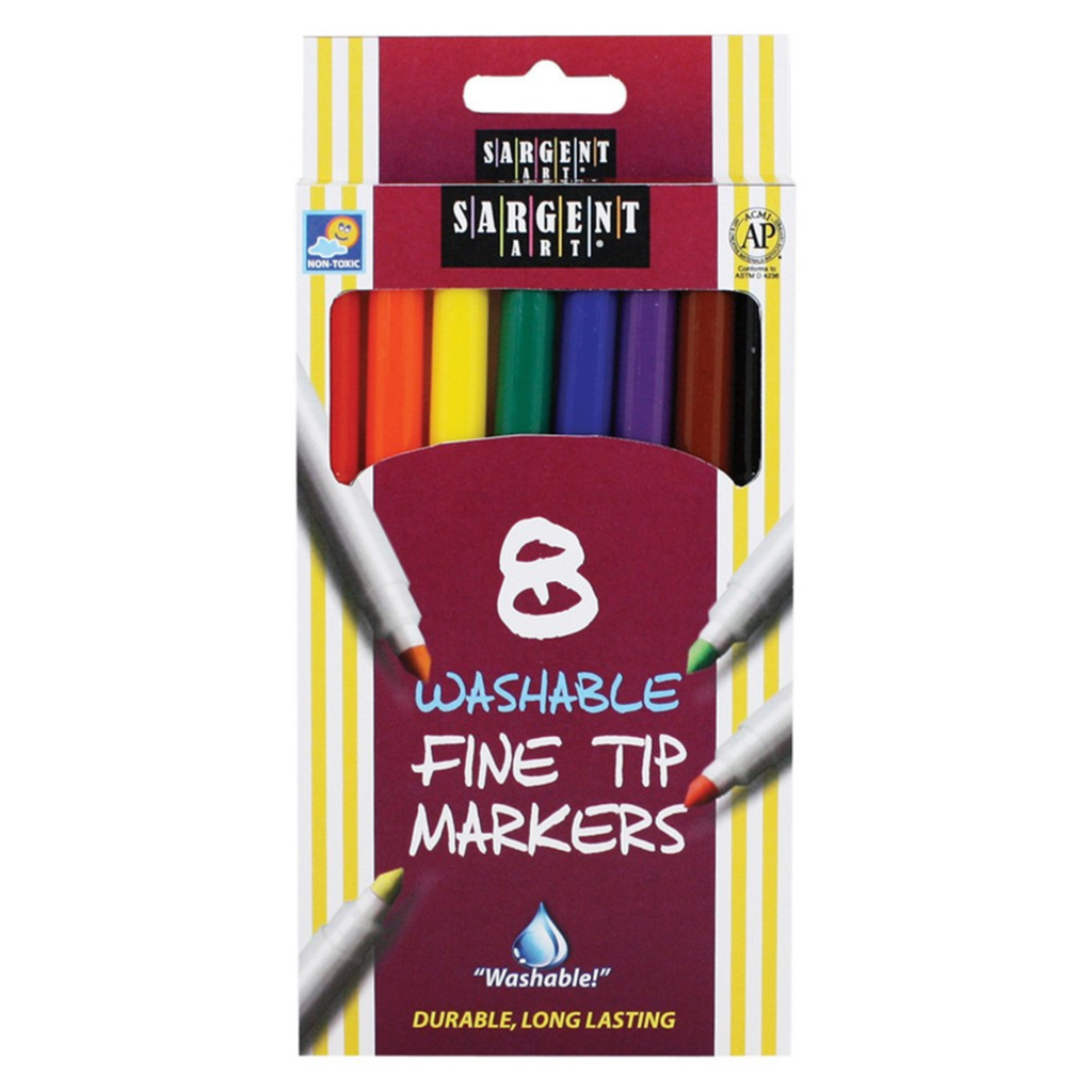 Markers Fine Tip Washable 8 Pack Sargent Art (22-1560)