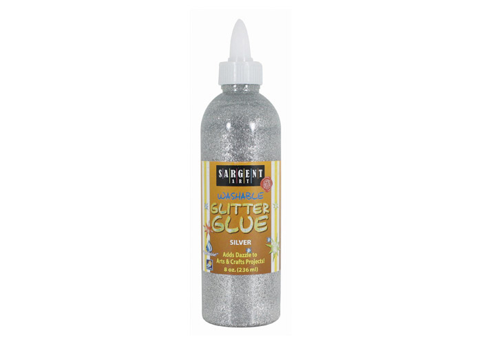 Glue Washable Glitter 8oz. Silver Sargent Art (22-1982)