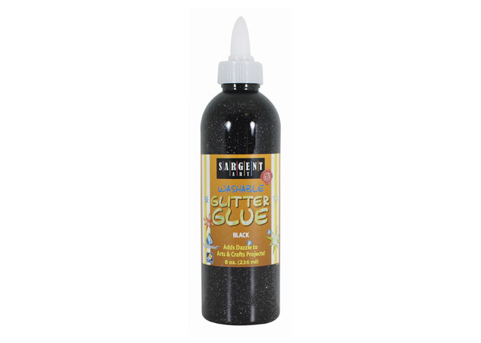 Glue Washable Glitter 8oz. Black Sargent Art (22-1985)