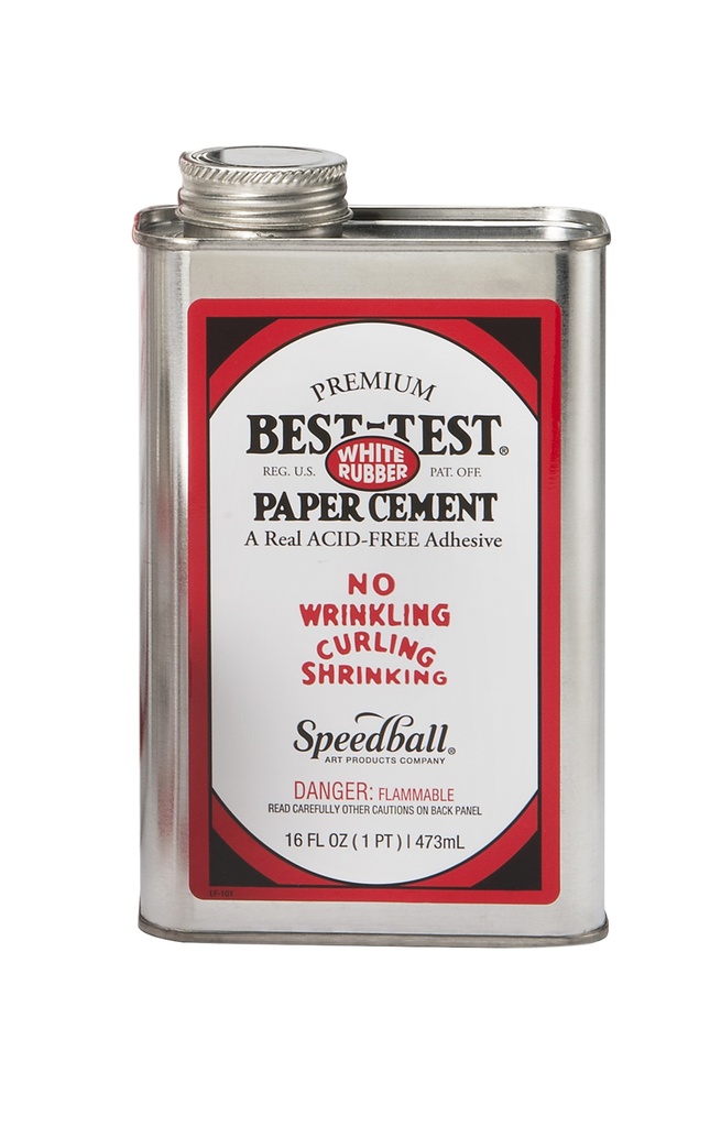 Best-Test White Rubber Paper Cement Acid Free 16oz. (101)