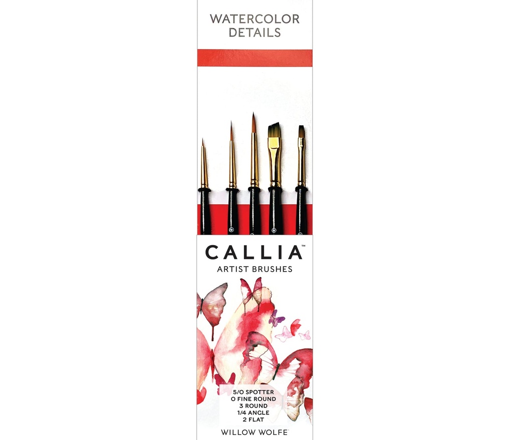 Willow Wolfe Callia Brush Set Watercolour Details