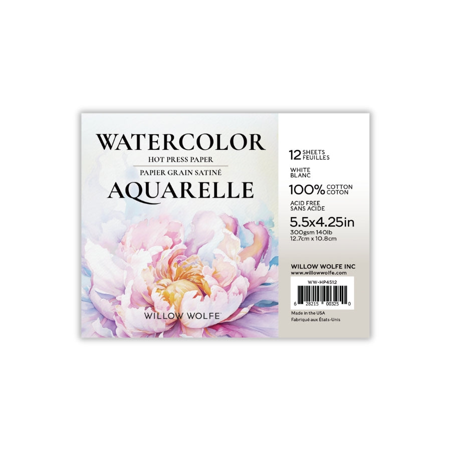 Willow Wolfe Hot Press Watercolour Paper 4.25x5.5 **ND**