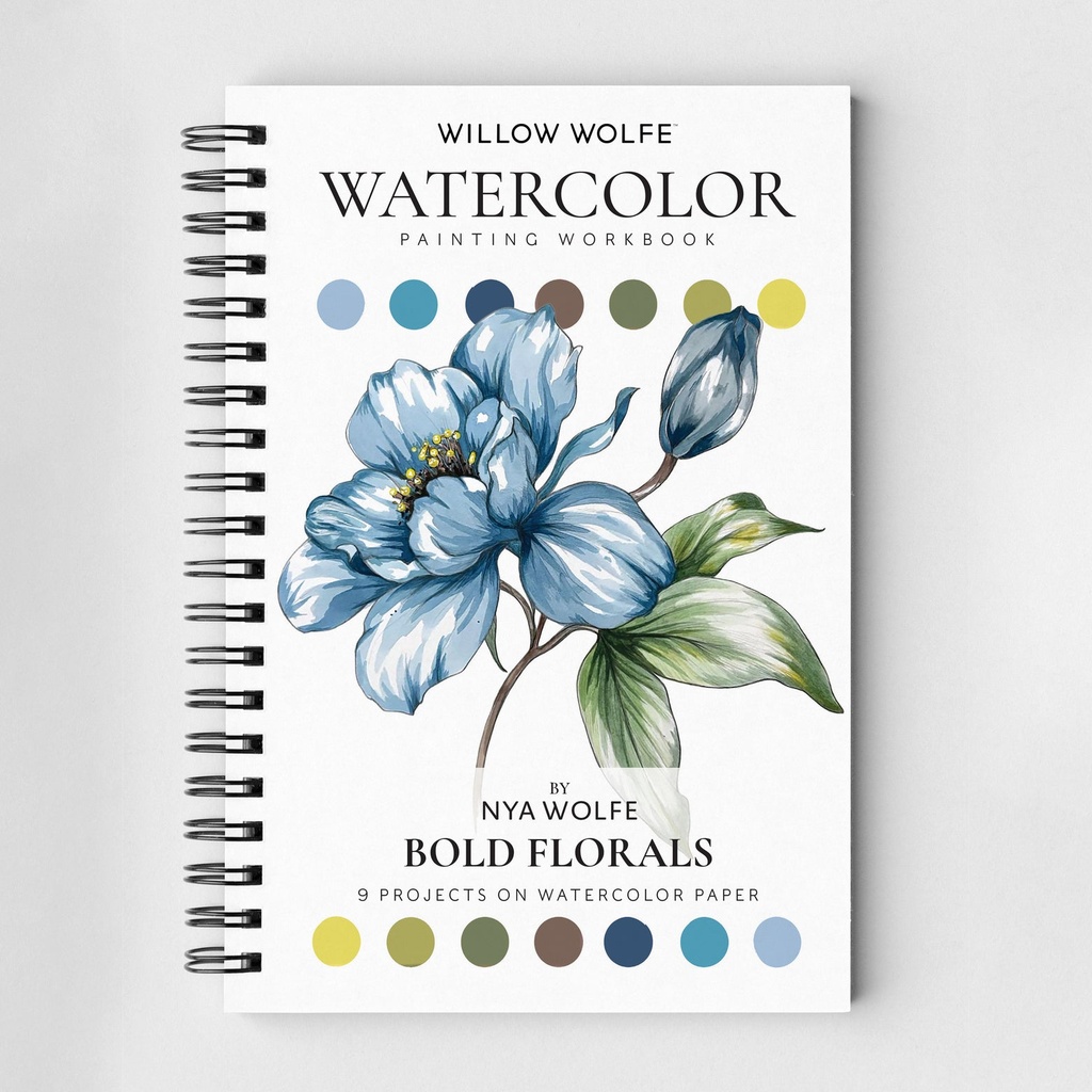 Willow Wolfe Watercolour Painting Workbook - Bold Florals **ND**