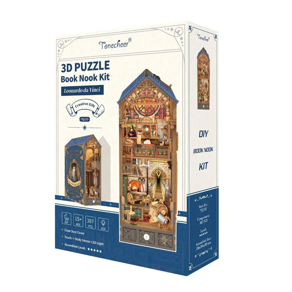 DIY Book Nook Kit: Leonardo da Vinci w/ Dust Cover **ND**