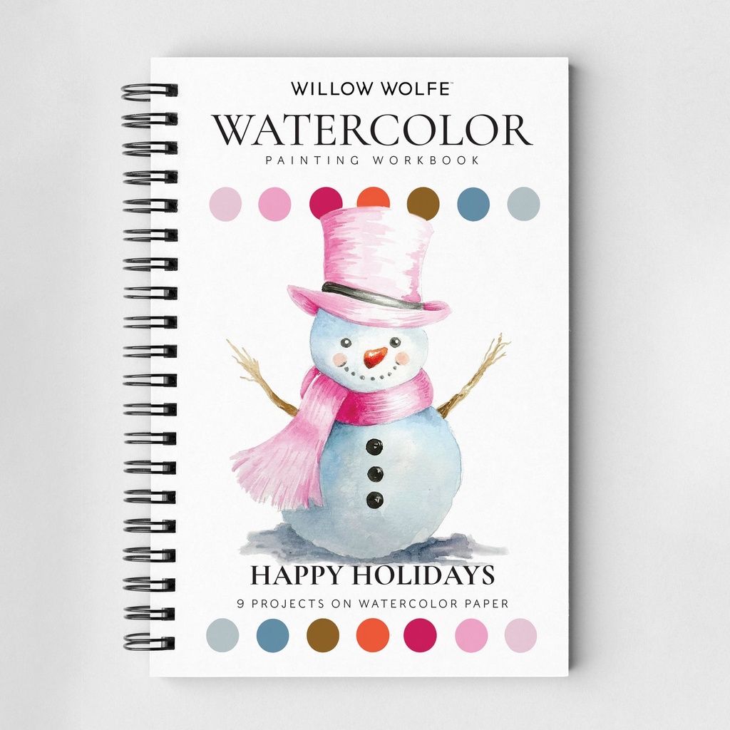 Willow Wolfe Watercolour Painting Workbook - Happy Holidays **ND**