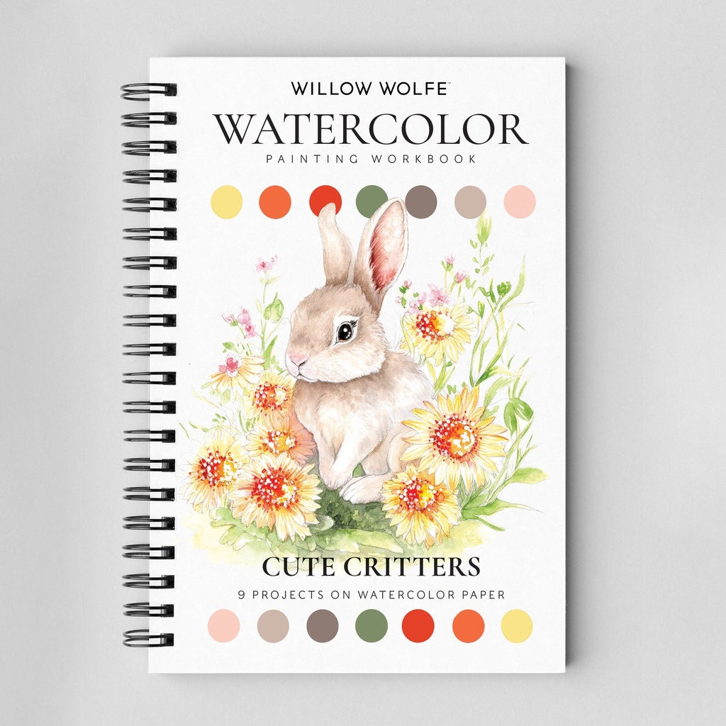 Willow Wolfe Watercolour Painting Workbook - Cute Critters **ND**